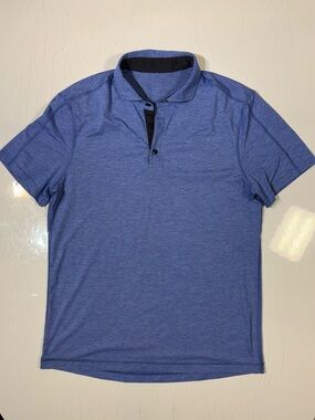 lululemon athletica Heathered Blue Short-Sleeve Polo